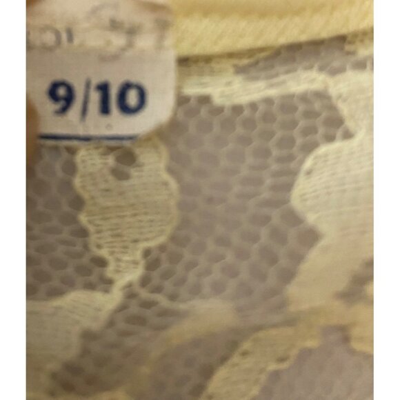 Vintage Yellow Lace & Satin Maxi Dress With Lace Jacket Size 9/10 - Picture 7 of 16